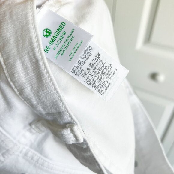 J.Crew Slim Boyfriend White Denim High-Rise Straight Jeans Women's Size 24 - Picture 12 of 13
